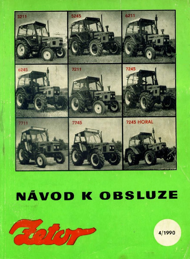 Zetor 5211,5245,6211,6245,7211,7245 Navod na obsluhu